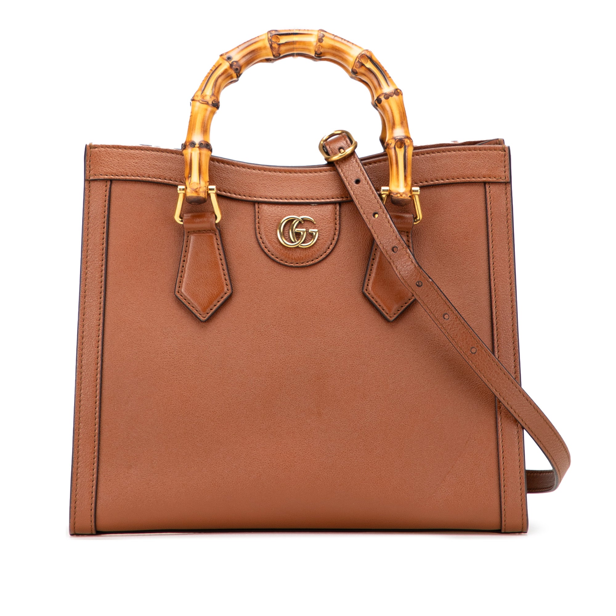 Small Leather Bamboo Diana Satchel