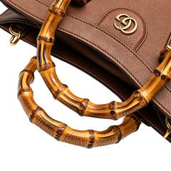 Small Leather Bamboo Diana Satchel