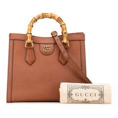 Small Leather Bamboo Diana Satchel