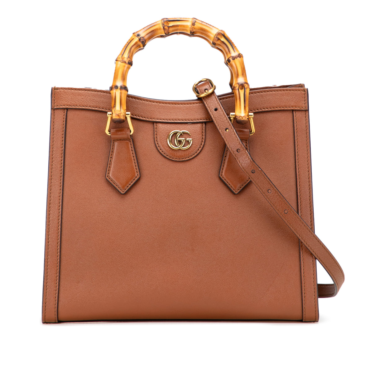 Small Leather Bamboo Diana Satchel