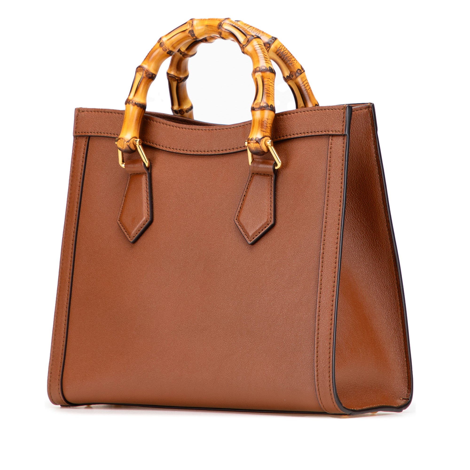 Small Leather Bamboo Diana Satchel