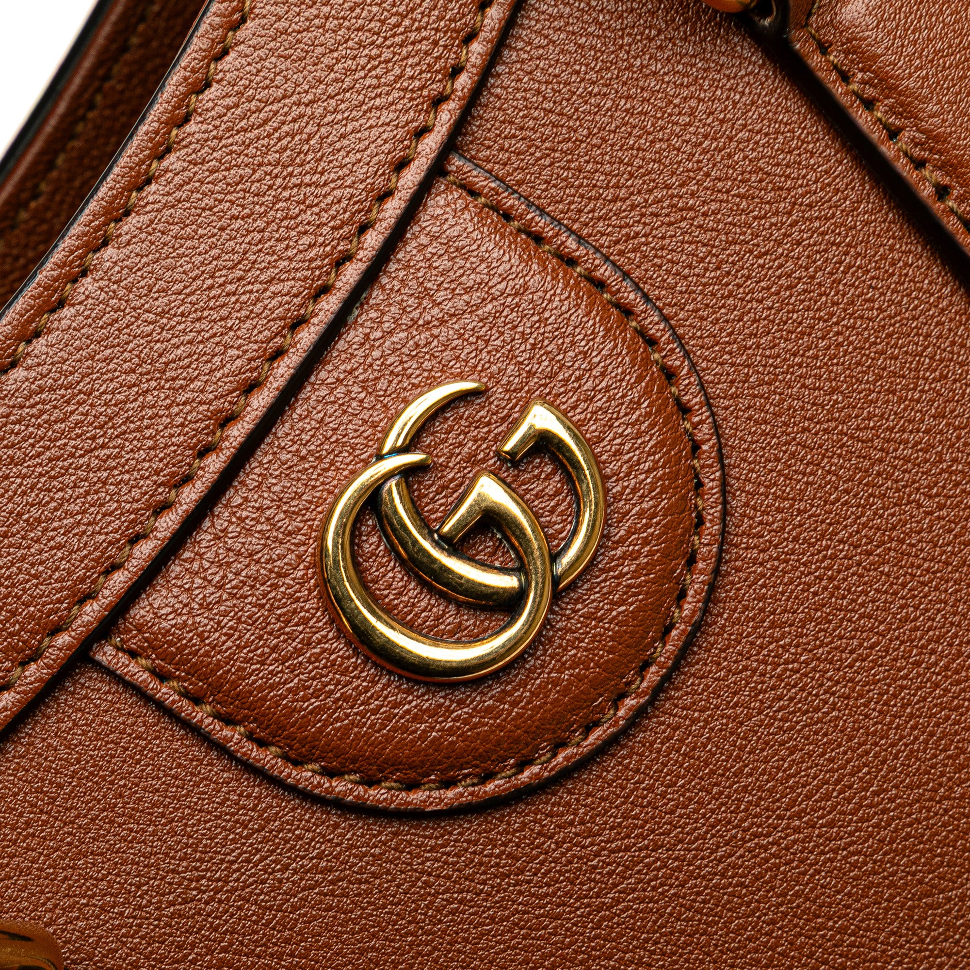 Small Leather Bamboo Diana Satchel