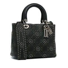 Medium Calfskin Cannage Studded Supple Lady Dior