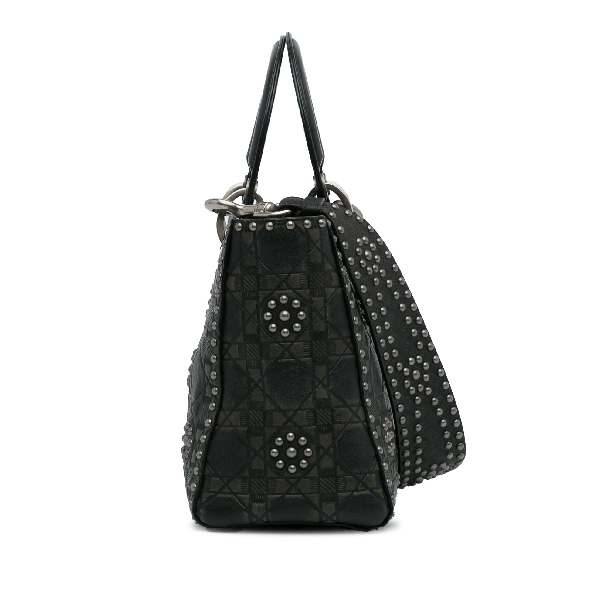 Medium Calfskin Cannage Studded Supple Lady Dior