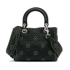 Medium Calfskin Cannage Studded Supple Lady Dior