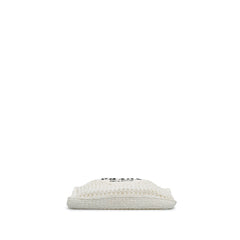Raffia Effect Crochet Logo Embroidered Tote