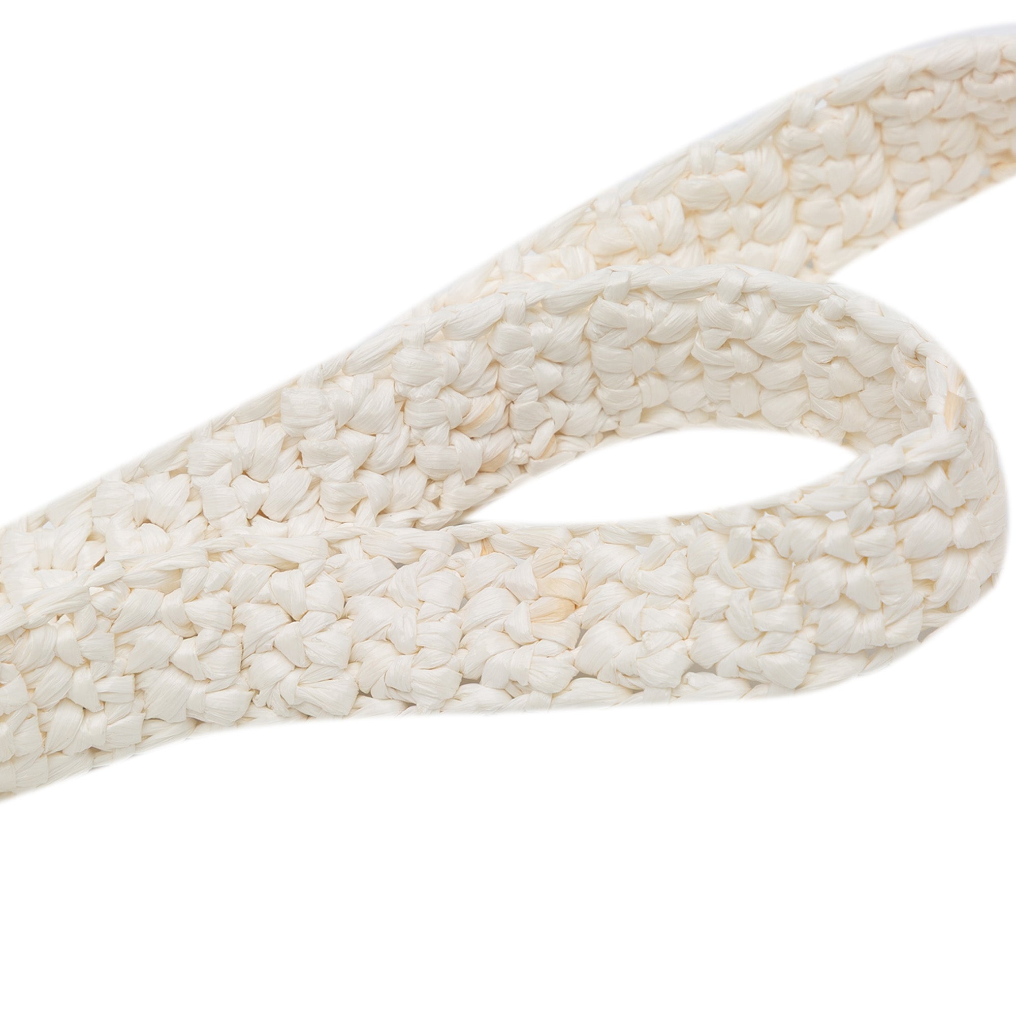 Raffia Effect Crochet Logo Embroidered Tote