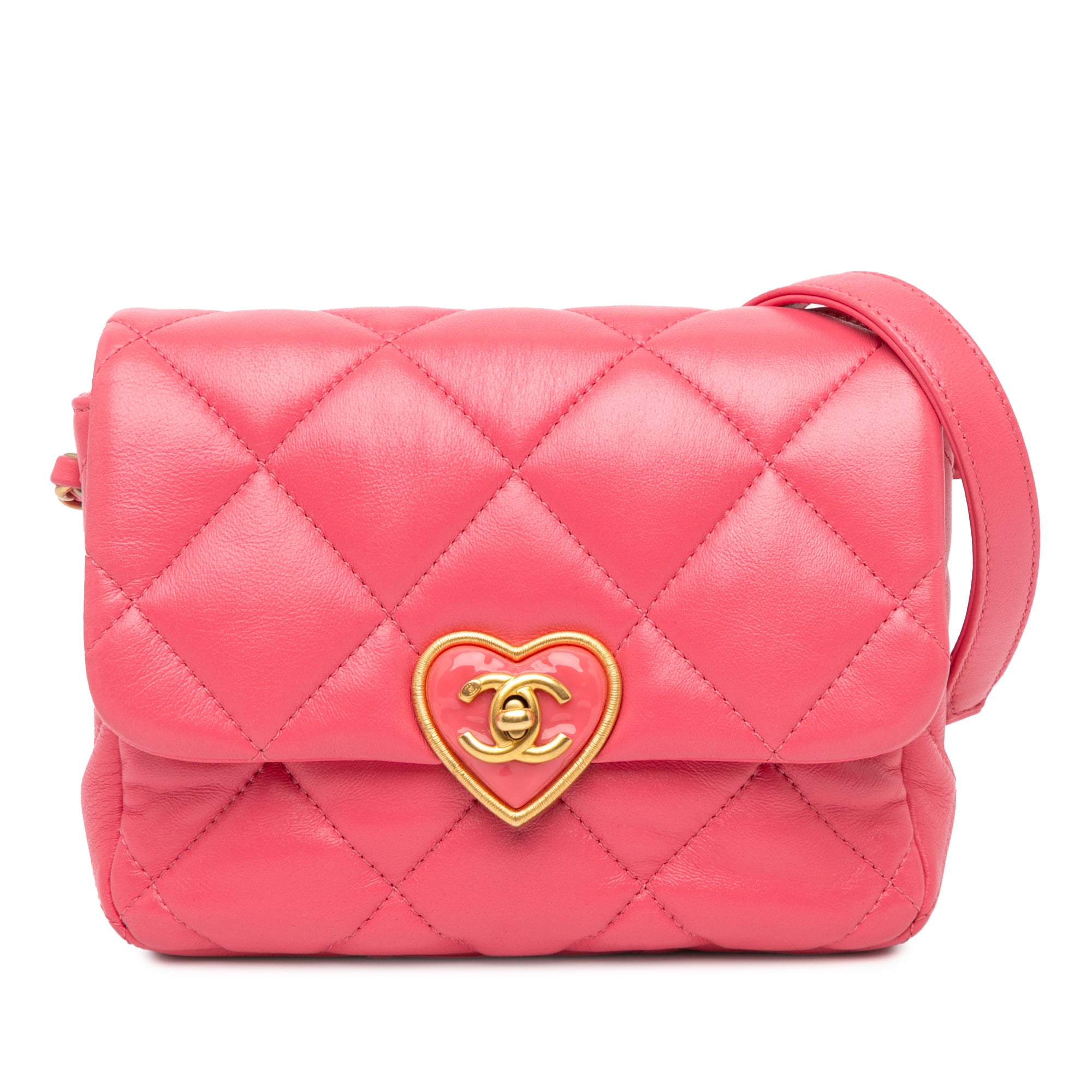 Mini Quilted Lambskin Plexiglass Coco Love Flap