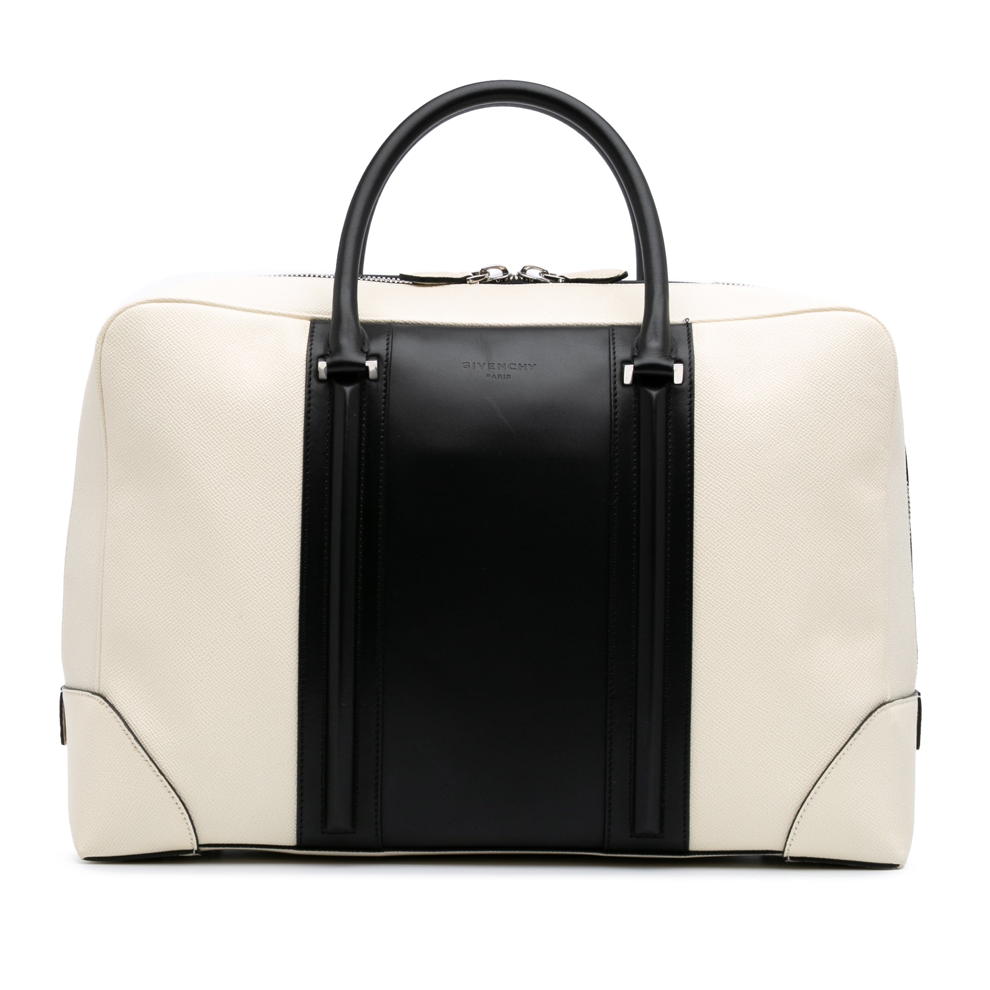 Bicolor Grained Calfskin Lucrezia Briefcase