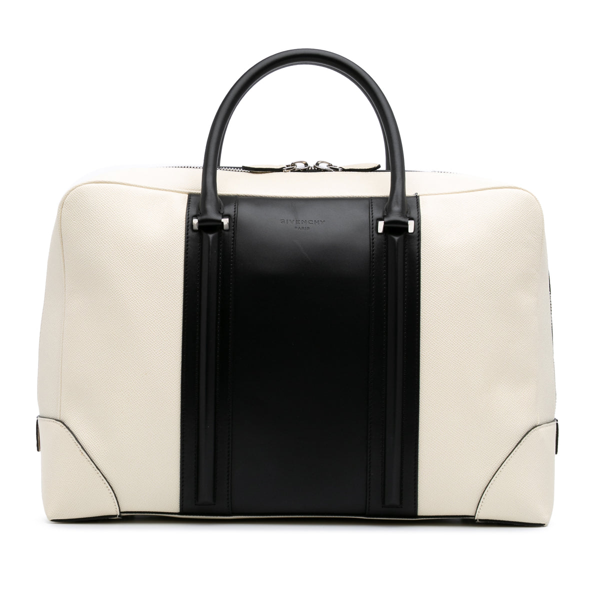 Bicolor Grained Calfskin Lucrezia Briefcase