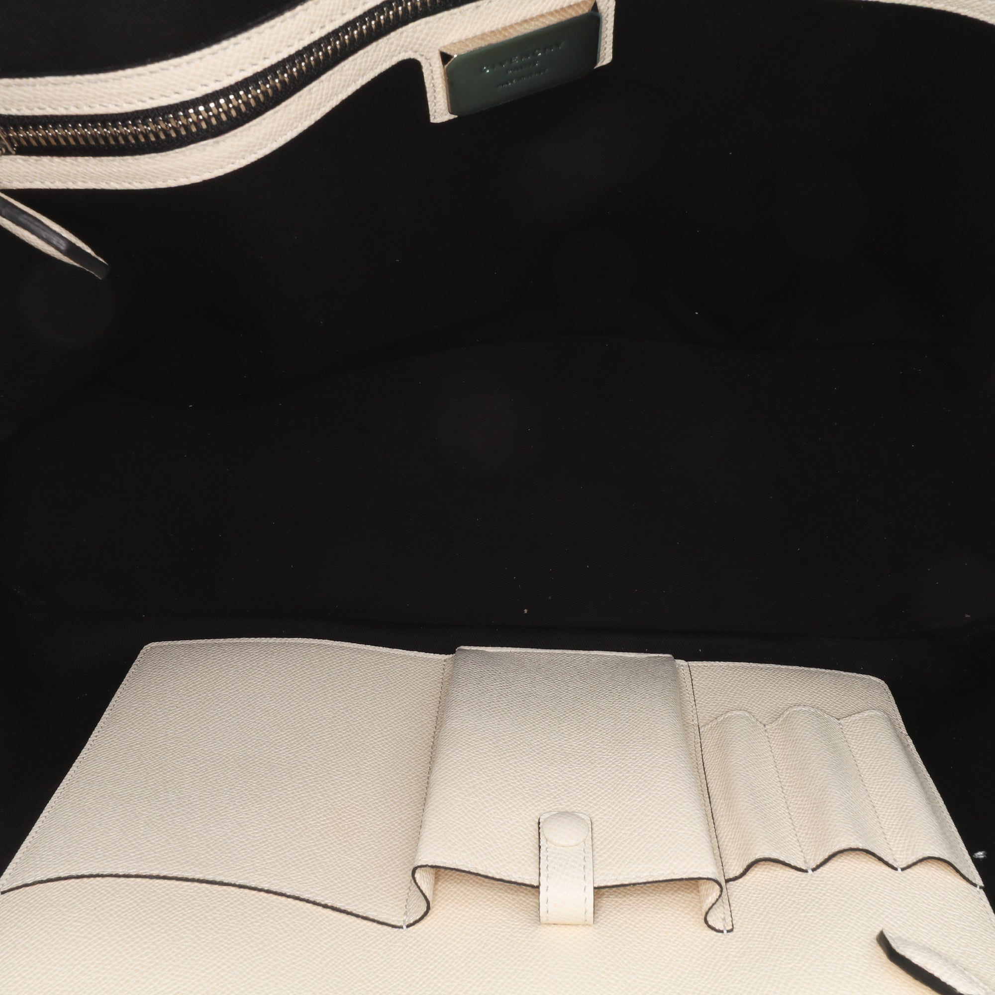 Bicolor Grained Calfskin Lucrezia Briefcase