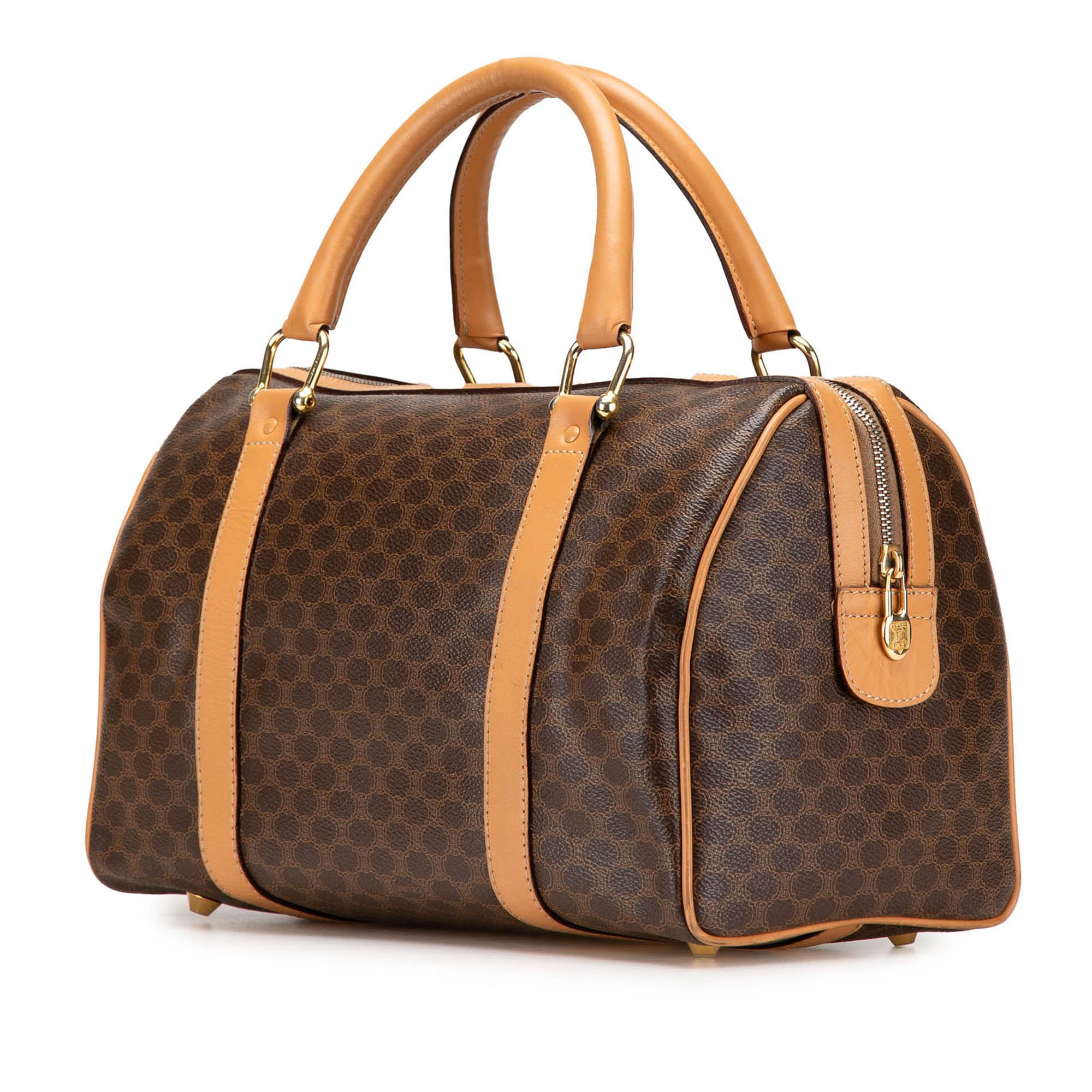 Macadam Coated Canvas Boston Bag