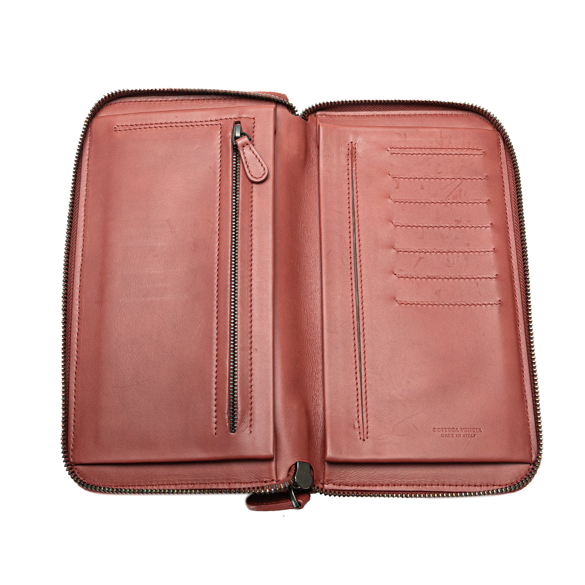 Intrecciato Zip Around Long Wallet