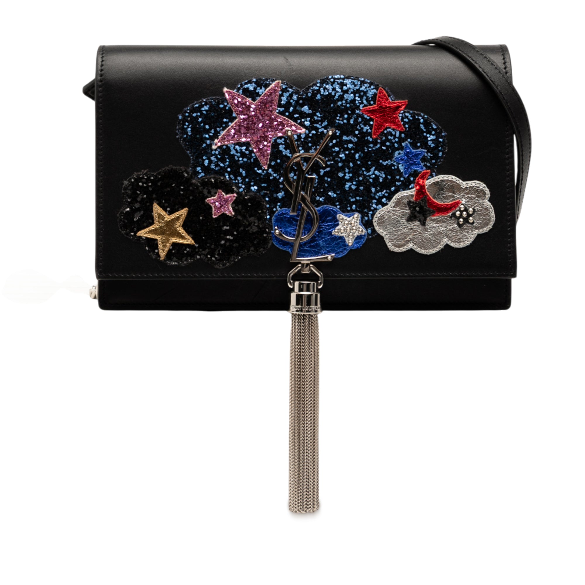 Calfskin Cloud Star Applique Classic Monogram Kate Tassel Wallet on Chain