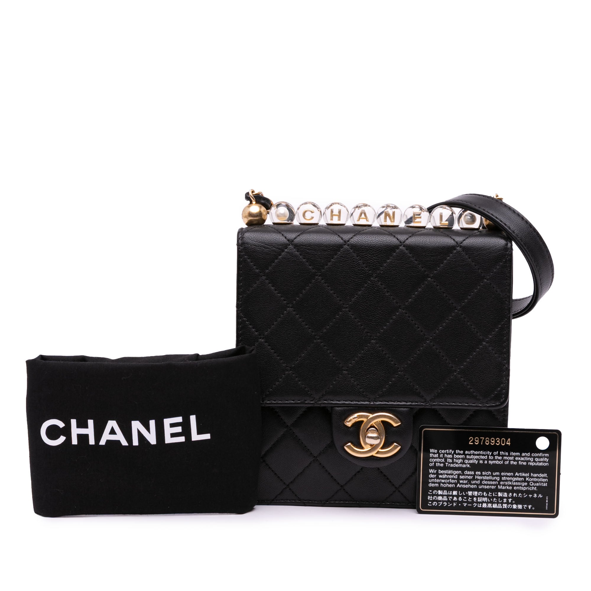 Small Lambskin Chic Pearls Flap