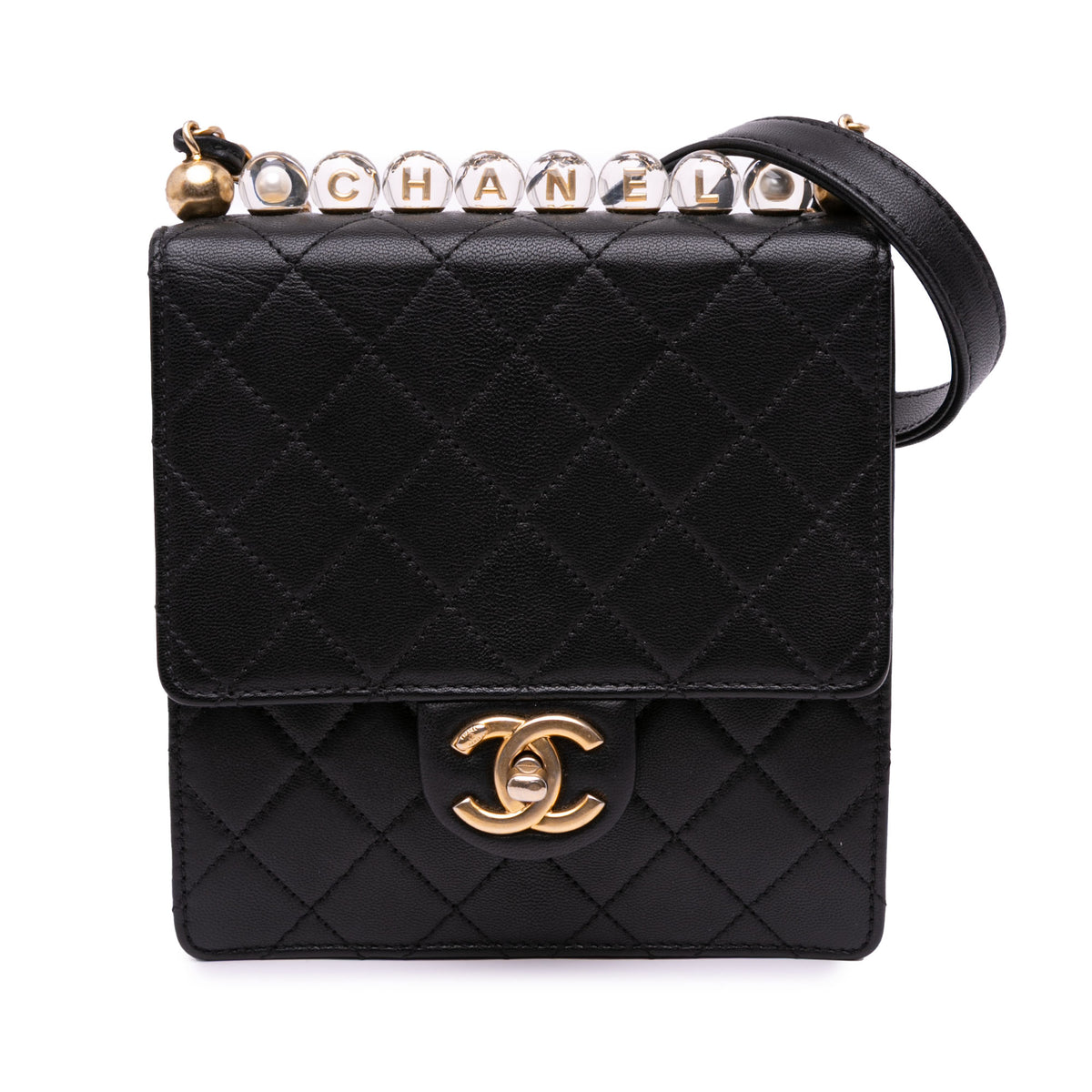 Small Lambskin Chic Pearls Flap