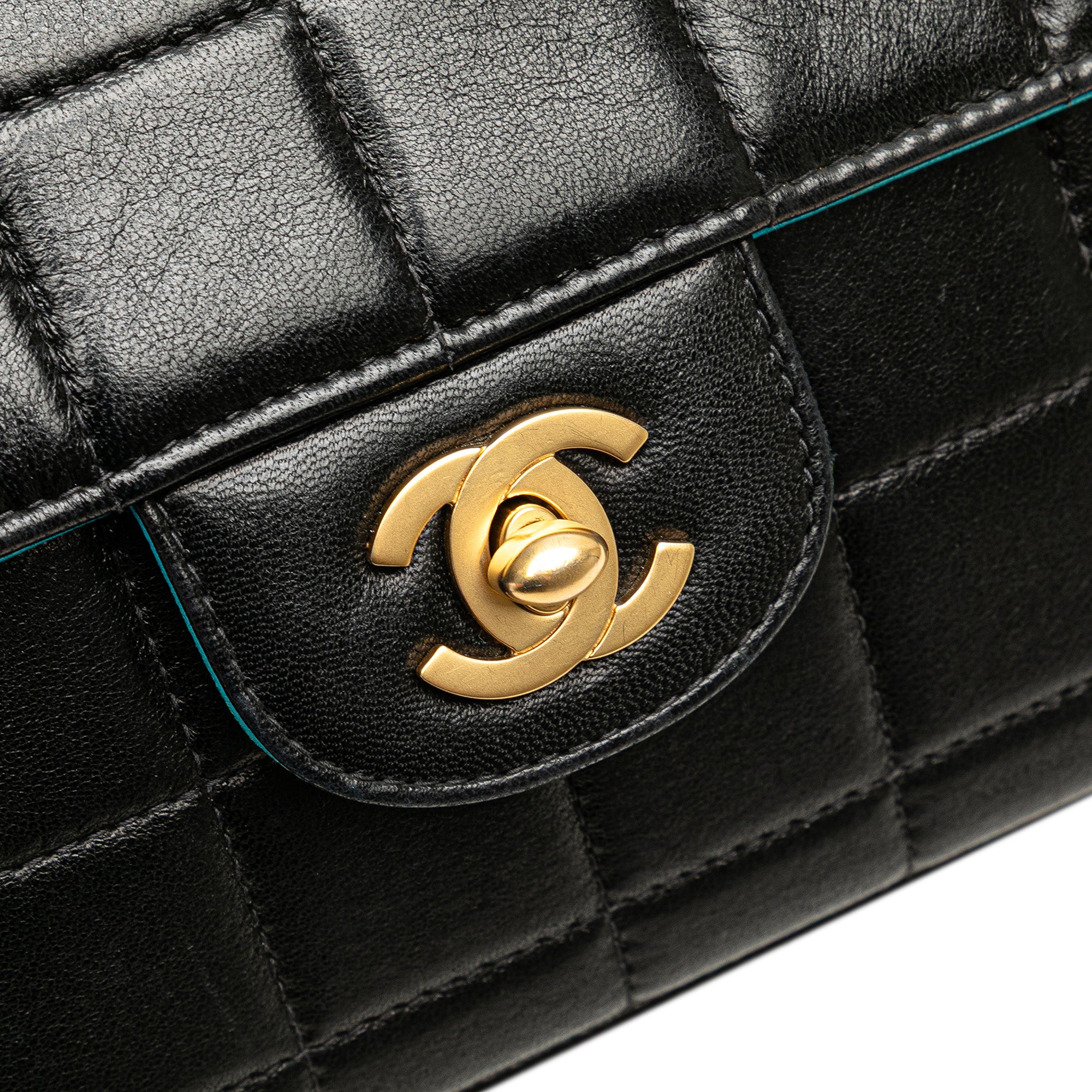 Chocolate Bar Lambskin East West Flap