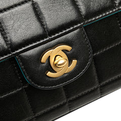 Chocolate Bar Lambskin East West Flap