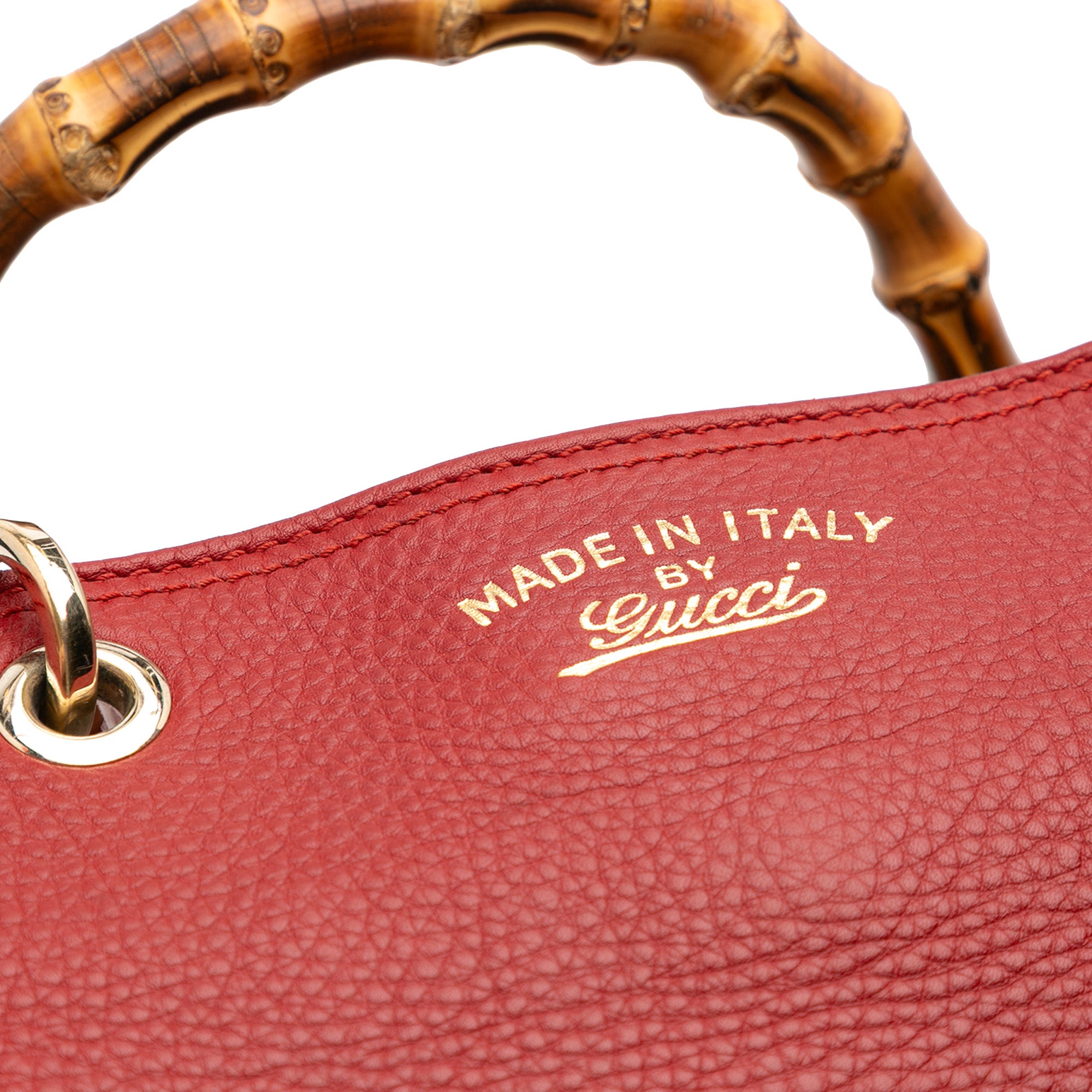 Medium Calfskin Bamboo Shopper Satchel