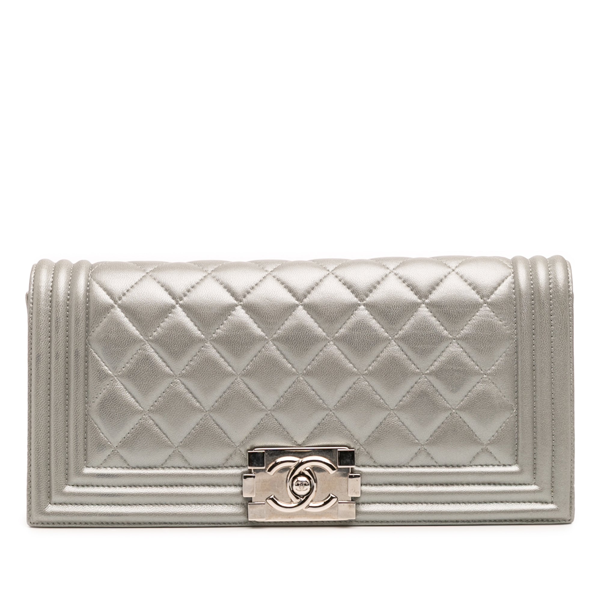 Quilted Lambskin Boy Flap Clutch
