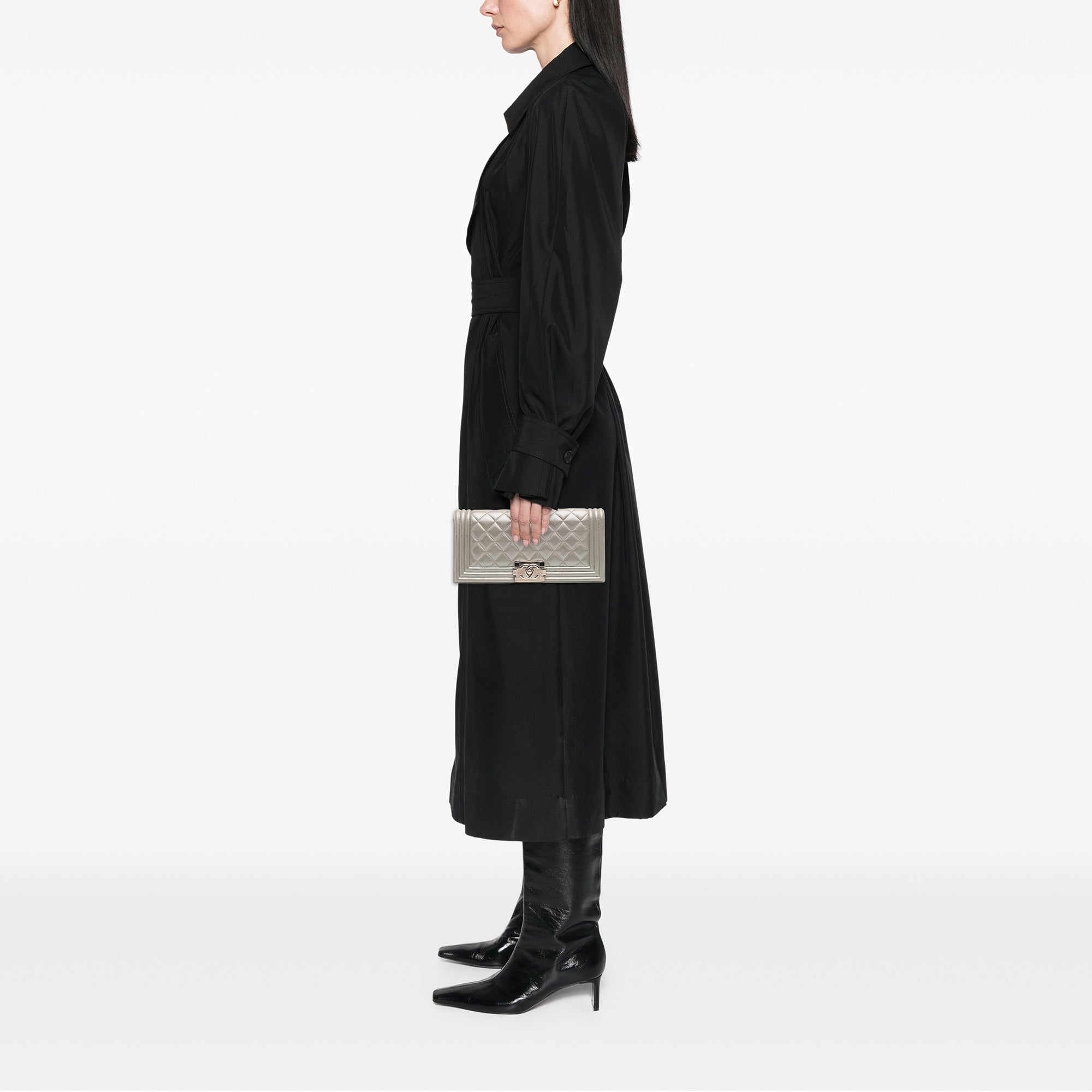 Quilted Lambskin Boy Flap Clutch