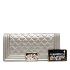 Quilted Lambskin Boy Flap Clutch
