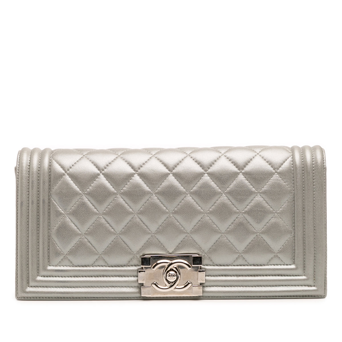 Quilted Lambskin Boy Flap Clutch