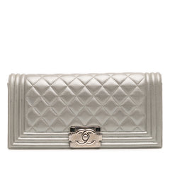 Quilted Lambskin Boy Flap Clutch