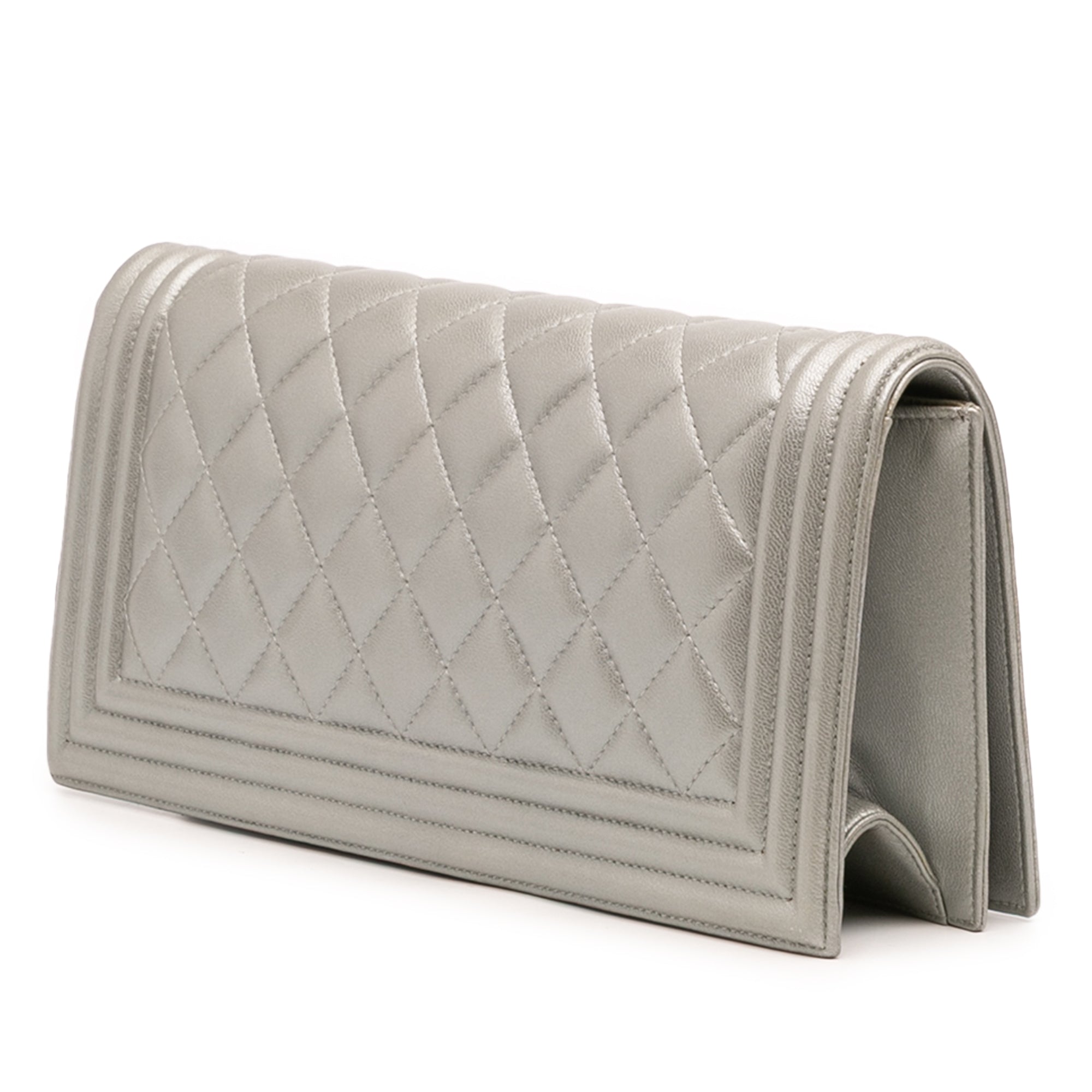 Quilted Lambskin Boy Flap Clutch