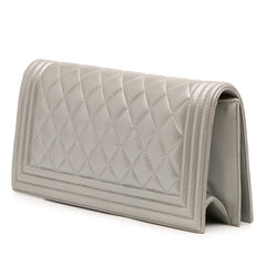 Quilted Lambskin Boy Flap Clutch