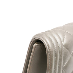 Quilted Lambskin Boy Flap Clutch