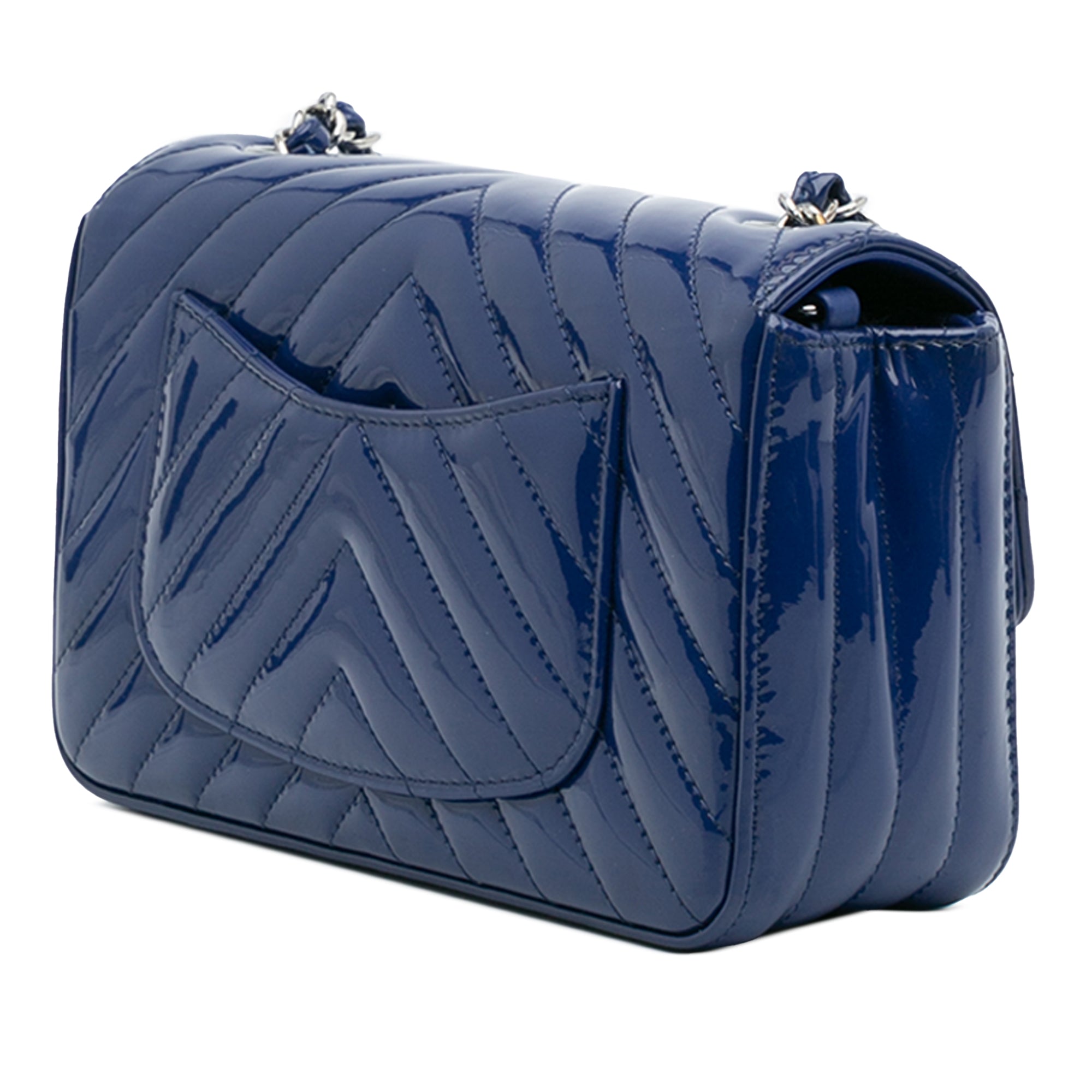 Mini Rectangular Classic Chevron Patent Single Flap
