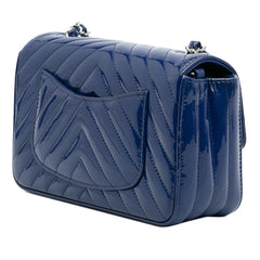 Mini Rectangular Classic Chevron Patent Single Flap