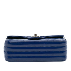 Mini Rectangular Classic Chevron Patent Single Flap