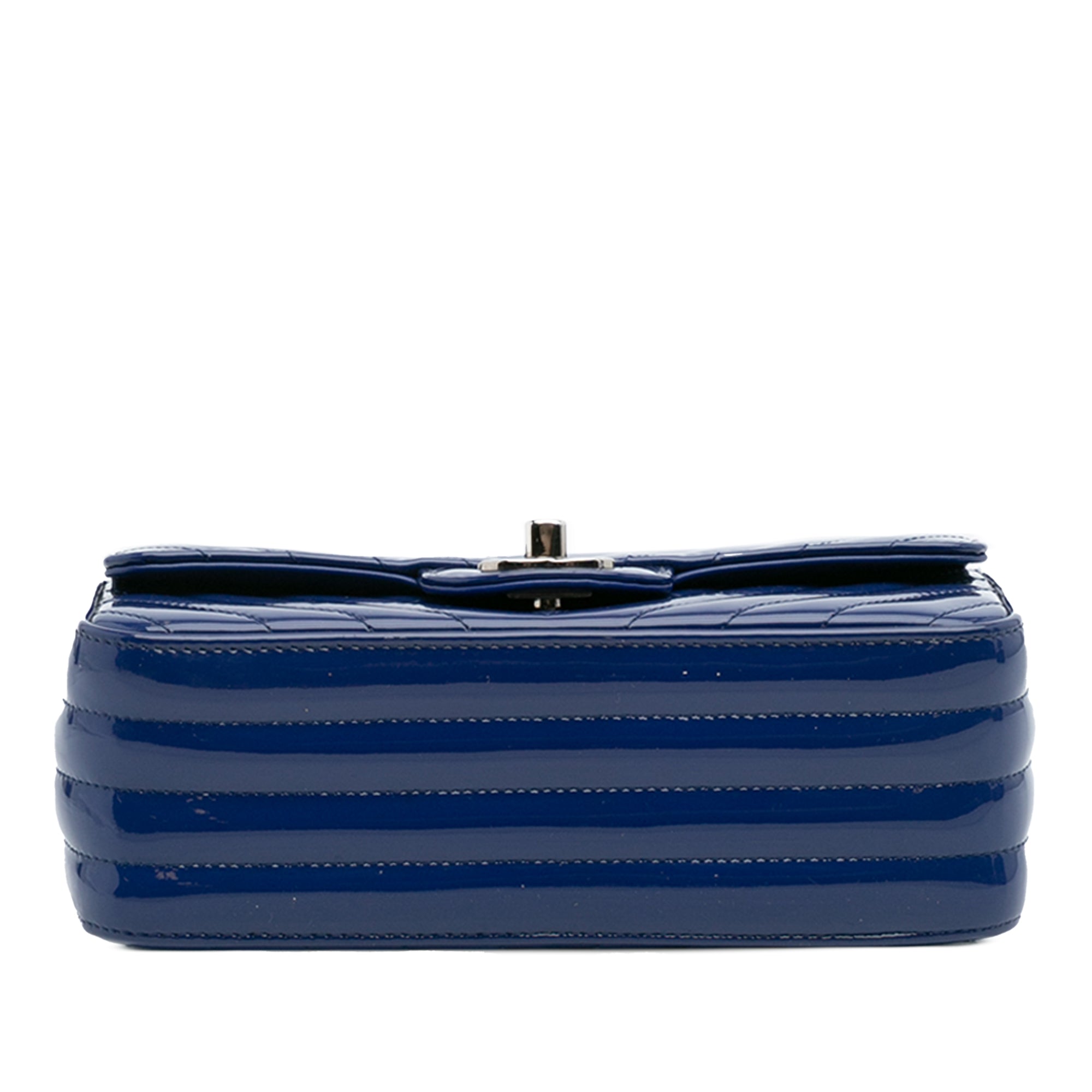 Mini Rectangular Classic Chevron Patent Single Flap
