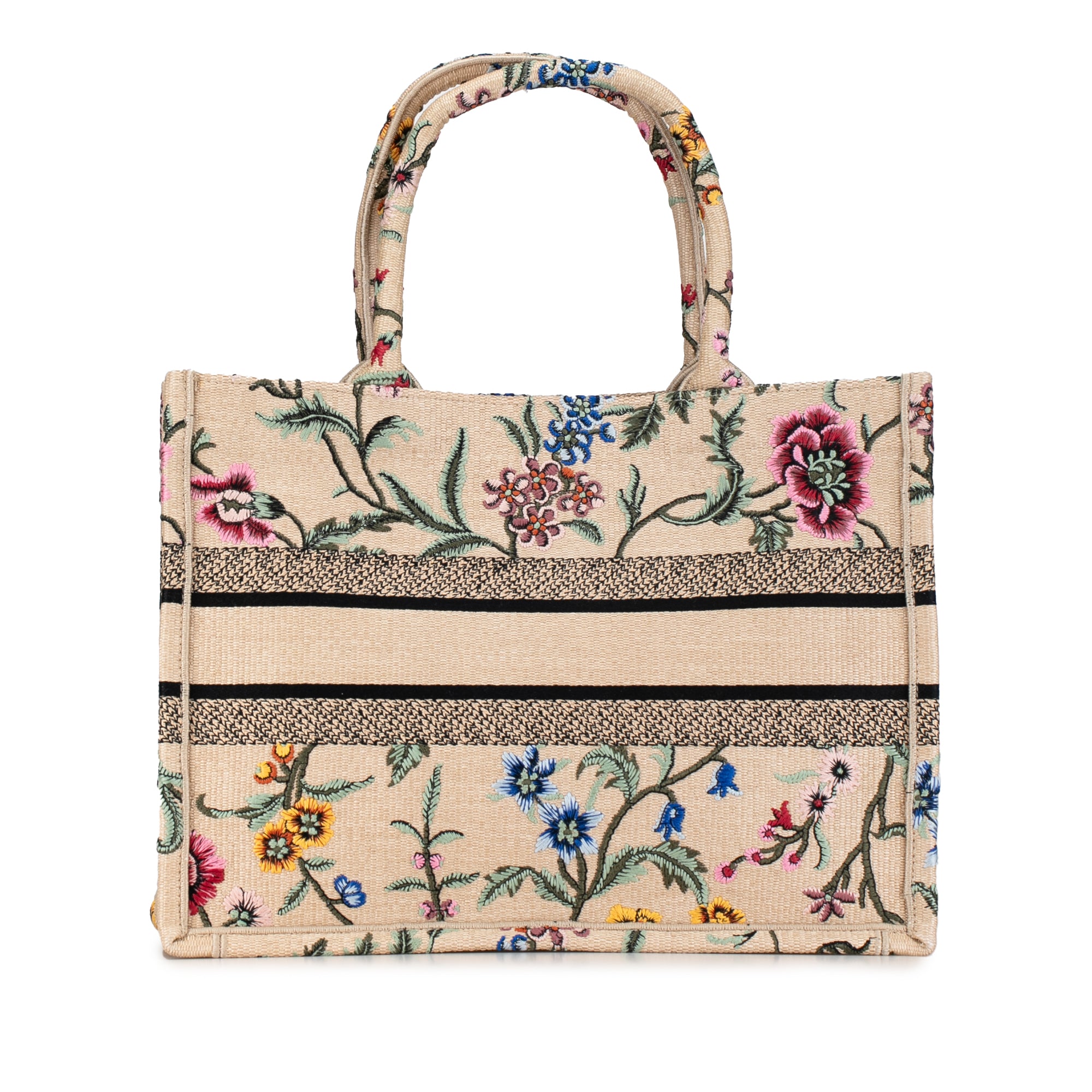 Medium Petite Fleurs Raffia Book Tote_2