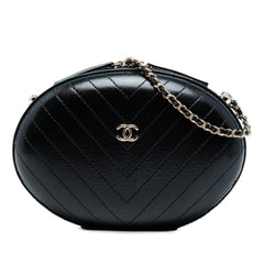 Chevron Stitched Calfskin La Pausa Evening Bag
