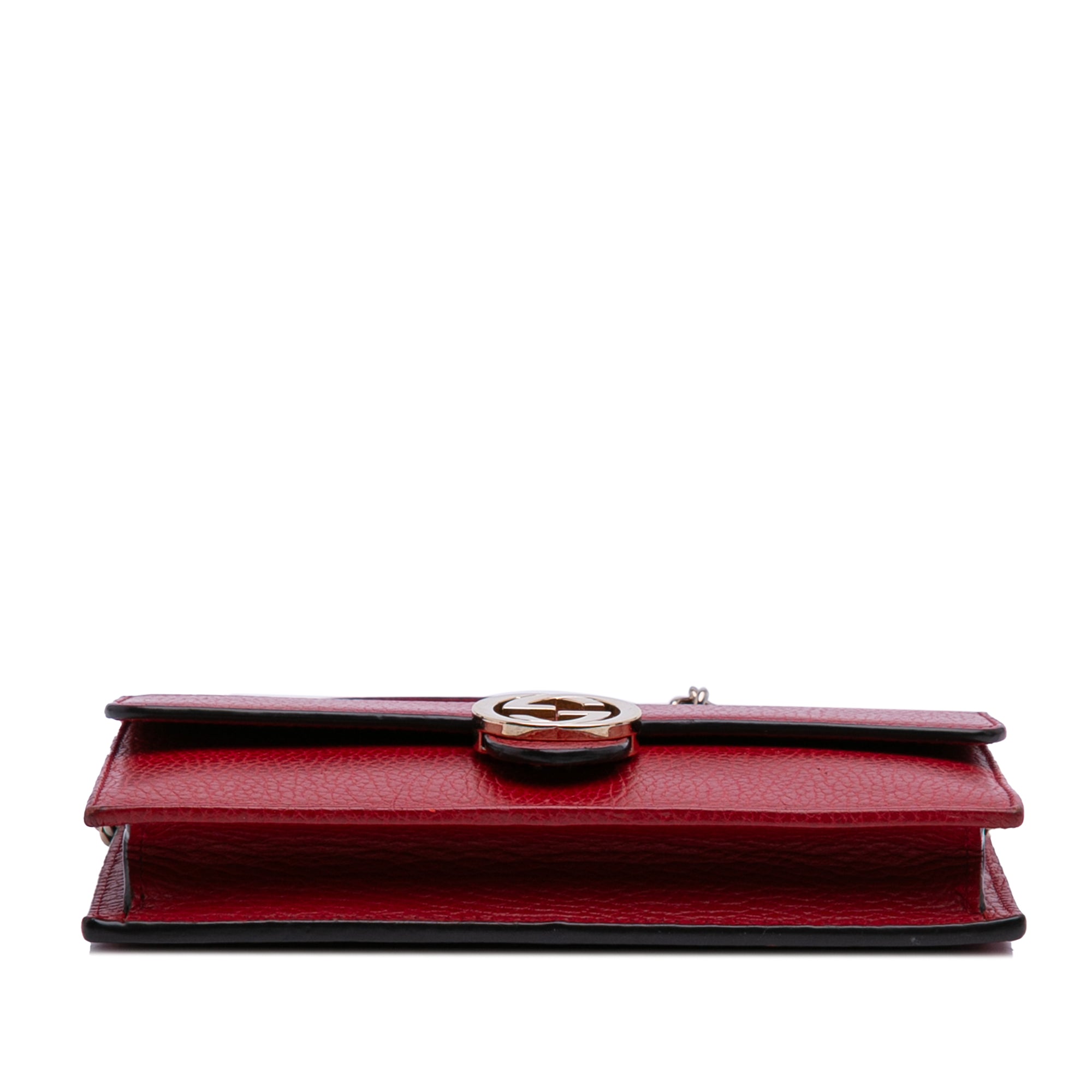 Leather Interlocking G Dollar Wallet on Chain