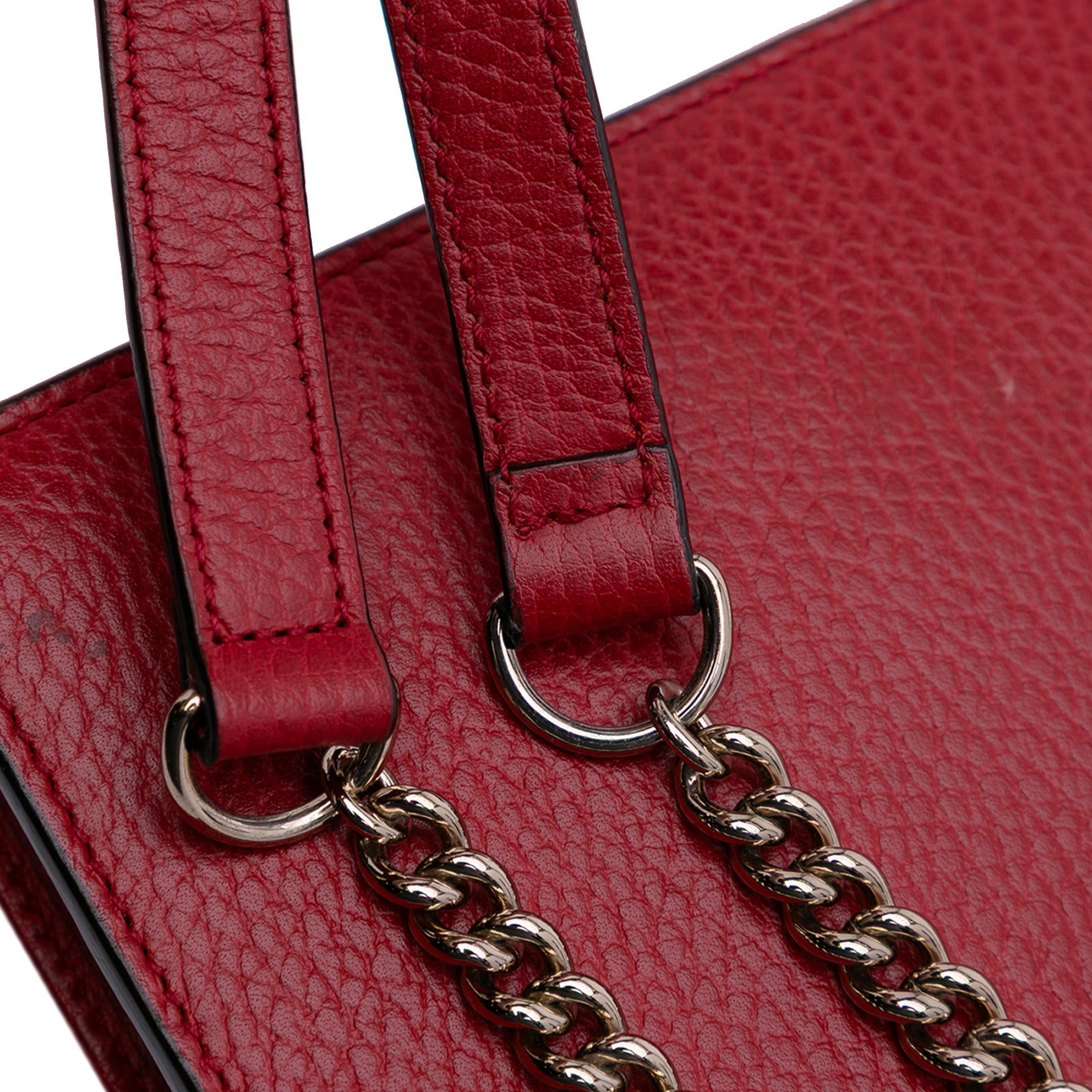 Leather Interlocking G Dollar Wallet on Chain