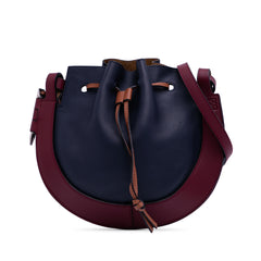 Small Leather Colorblock Horseshoe Crossbody