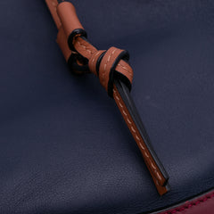 Small Leather Colorblock Horseshoe Crossbody