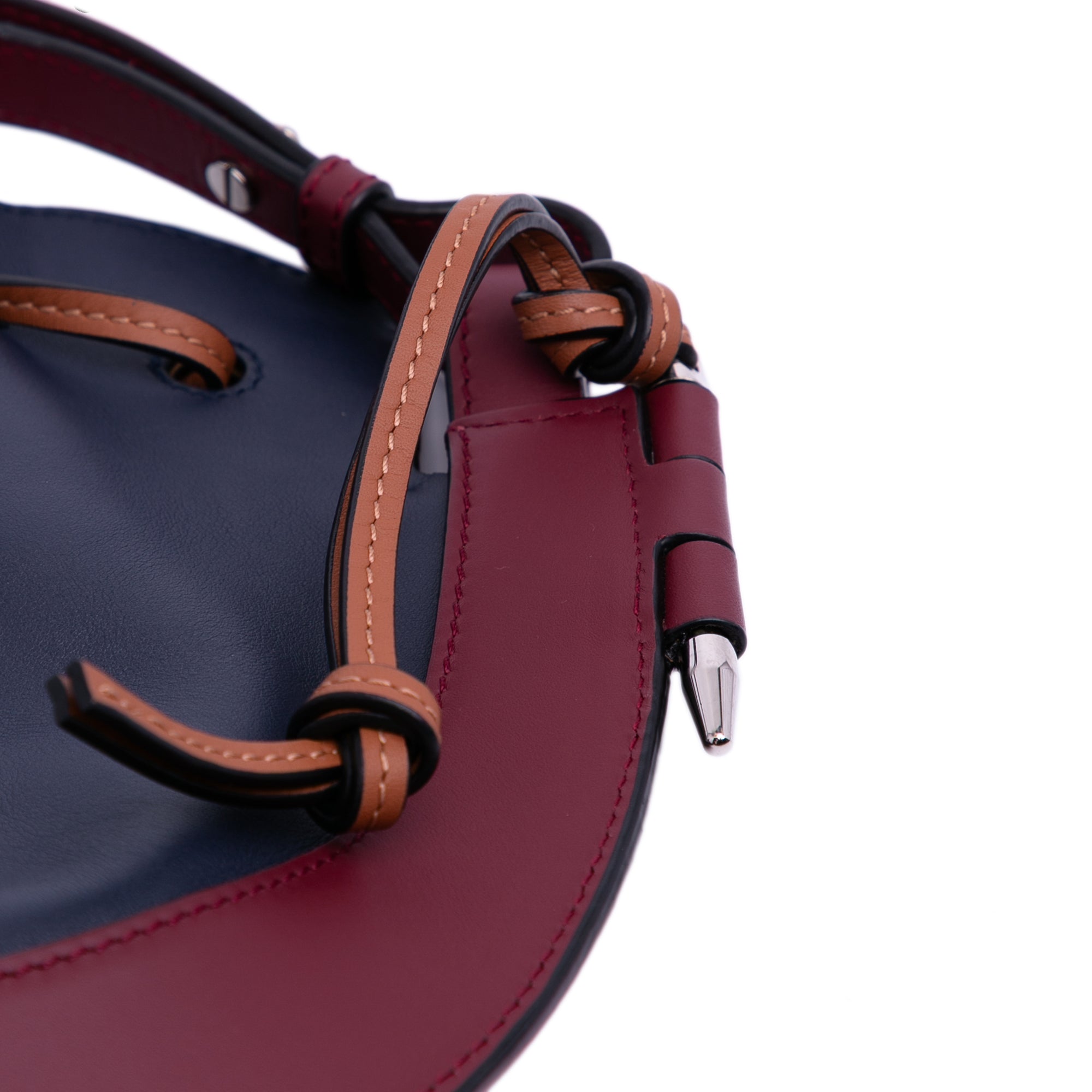 Small Leather Colorblock Horseshoe Crossbody