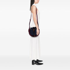 Small Leather Colorblock Horseshoe Crossbody