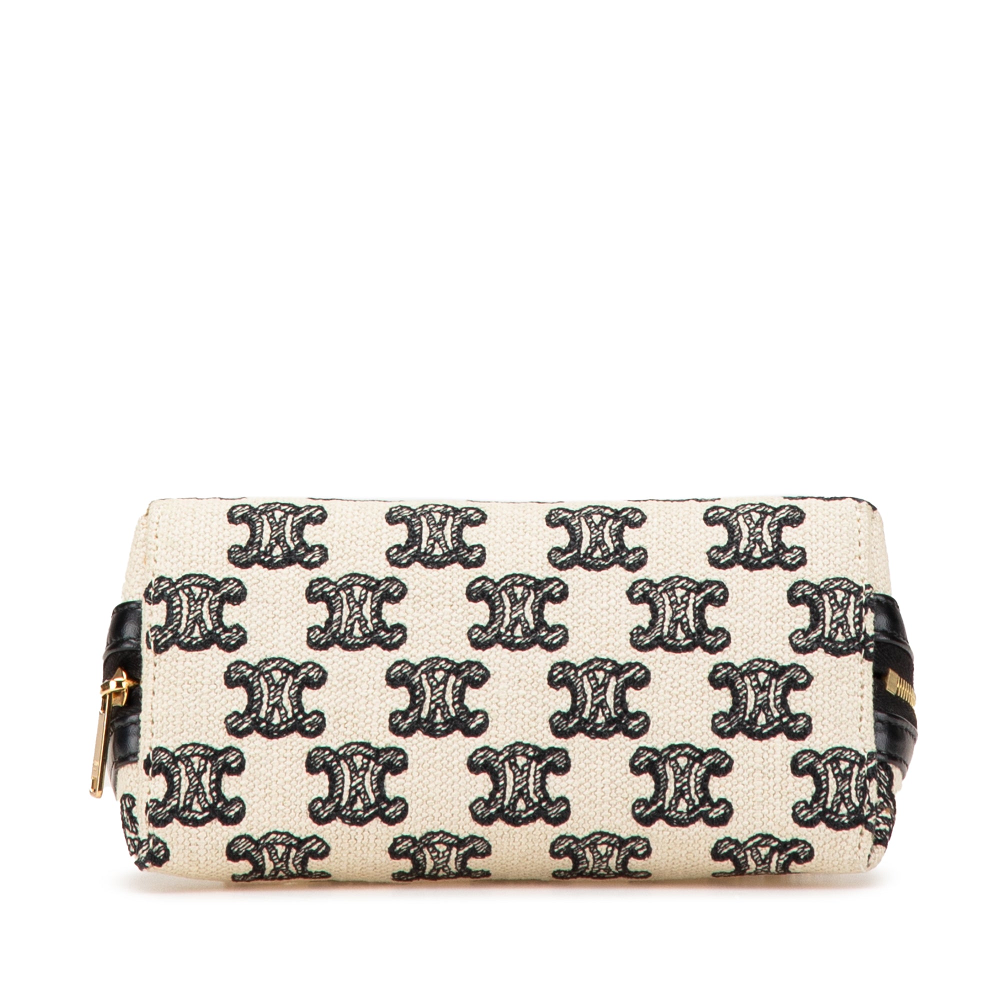 Triomphe Emroidered Canvas Clutch On Chain