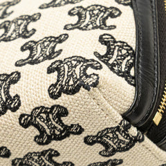 Triomphe Emroidered Canvas Clutch On Chain