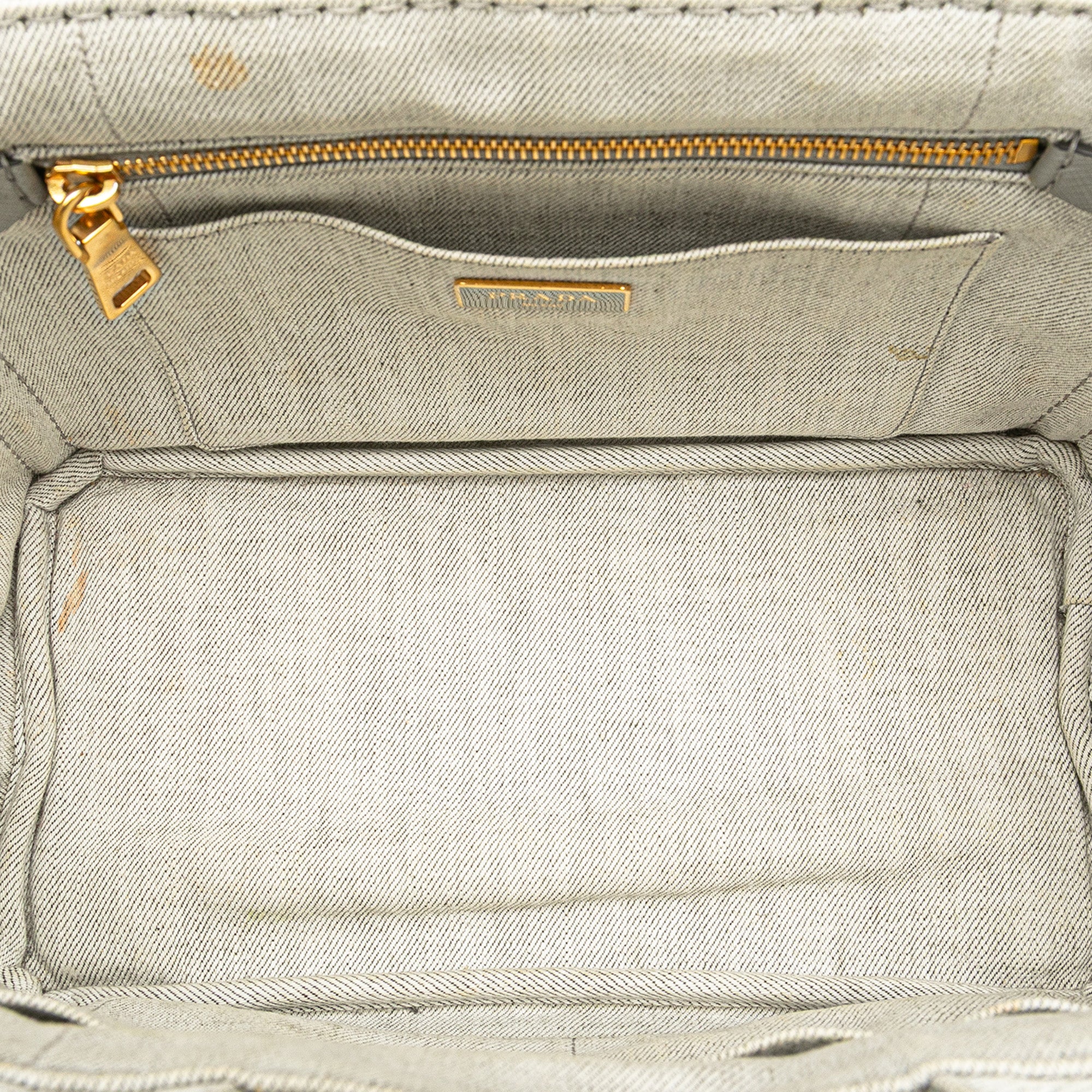 Small Denim Canapa Logo Satchel