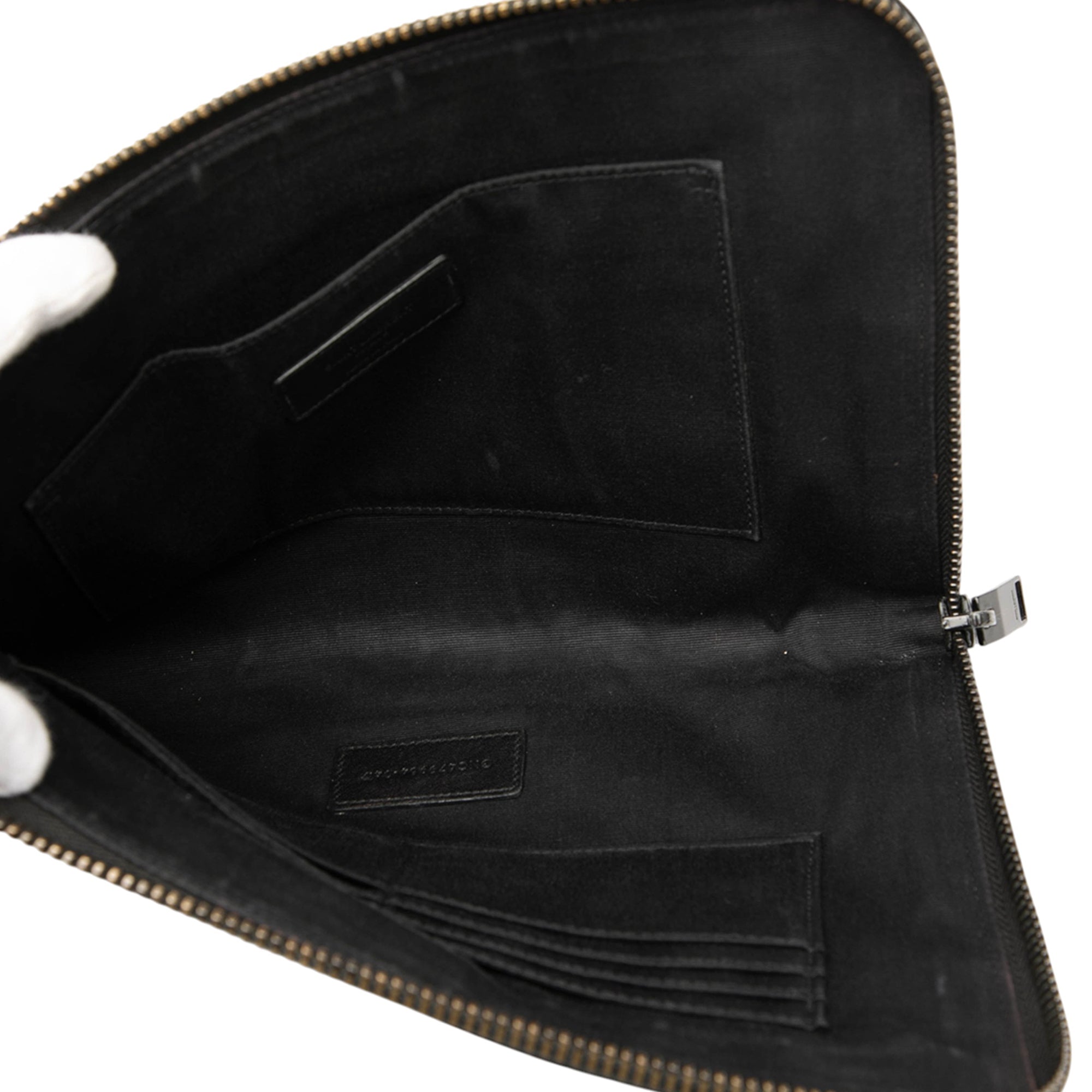 Croc Embossed Leather Clutch