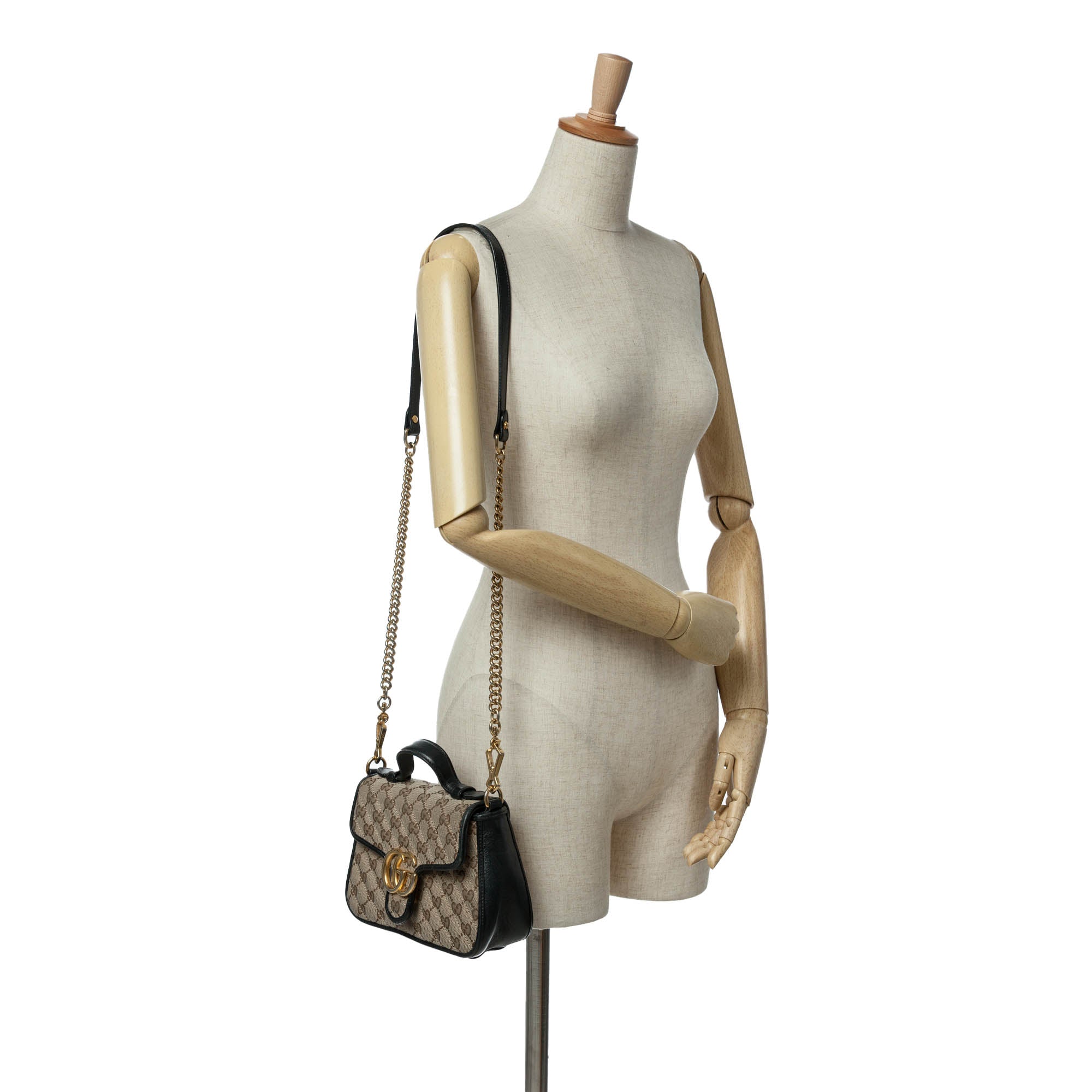 GG Marmont Matelasse Canvas Top Handle Bag