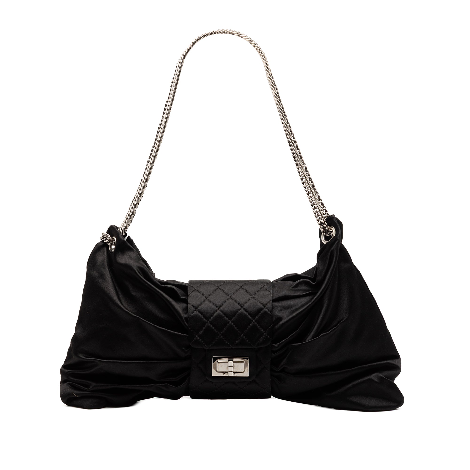 Medium Satin Bow Mademoiselle Shoulder Bag
