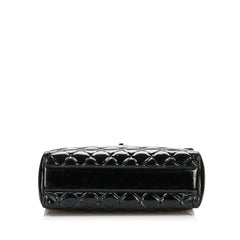 So Black Matelasse Patent Leather Single Flap Bag